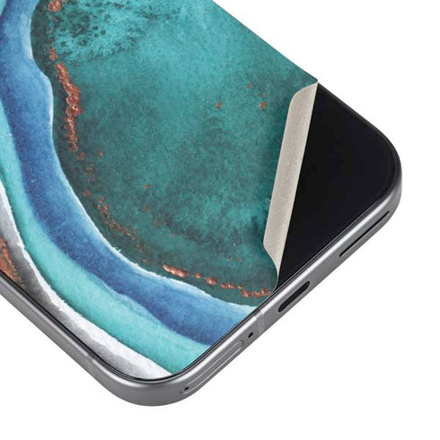 Turquoise Watercolor Geode Pixel 9 Pro XL Skin
